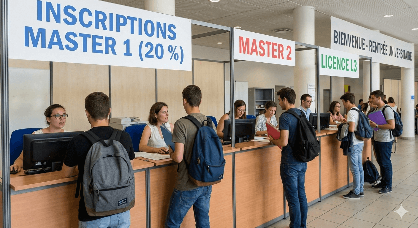 التسجيل للدراسة في الماستر 1 (20٪)، الماستر 2، الليسانس3 image